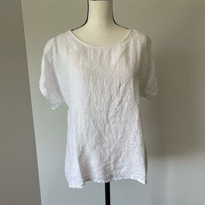 Terzo Millennio 100% linen made in Italy with embroidery work size small NWT